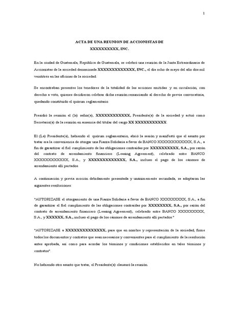 Acta De Fianza Firmada Extranjero Pdf Gobierno