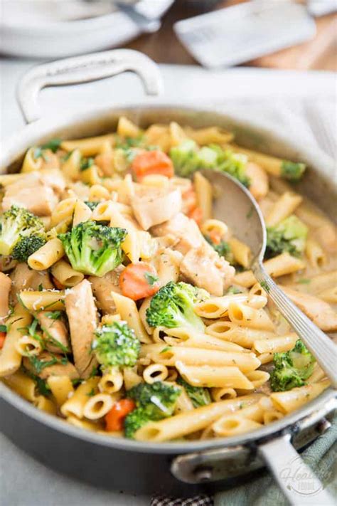 One Pot Creamy Chicken Pasta • The Healthy Foodie