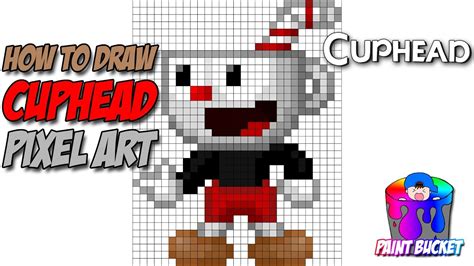 How To Draw Cuphead 16 Bit Pixel Art Step By Step Drawing Tutorial