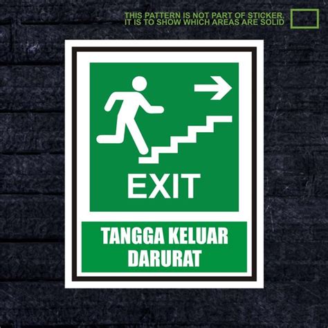 Jual 2xWSKPC 140 Sticker Safety Sign K3 Keselamatan Kerja Exit Tangga