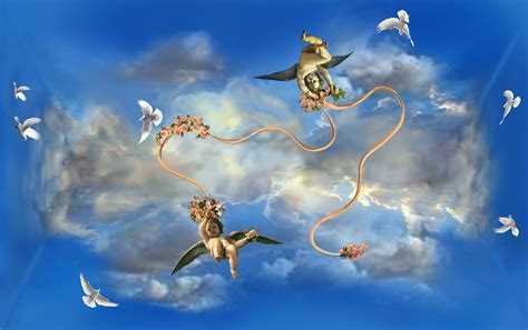 This gilded mural is 22k white gold leaf on french plaster. Residential Ceiling Mural Completed - The Color Dreamers