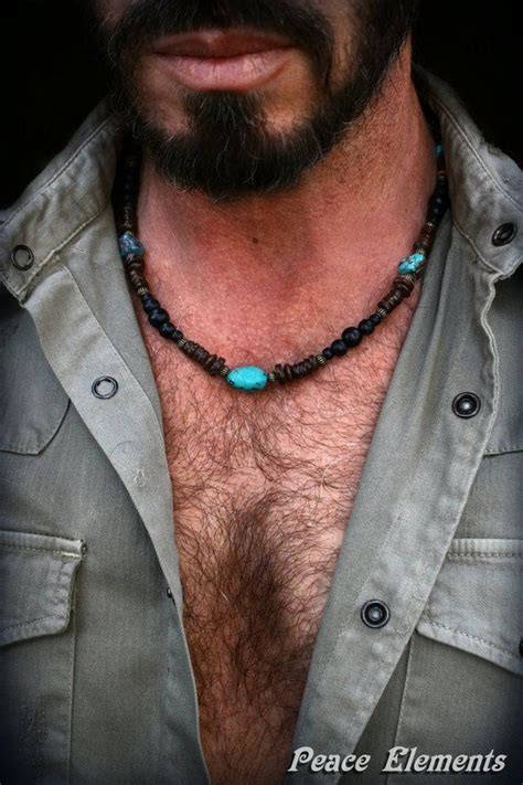 Turquoise Necklace For Men Bohemian Necklace For Men Etsy