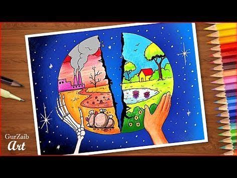 Save environment save Earth poster chart drawing for school students