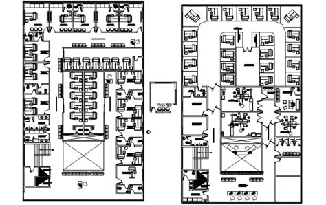 Admin Office Building Floor Distribution Layout Plan Drawing Details