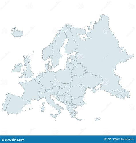 Detailed Vector Map Of The Europe Stock Illustration Illustration Of