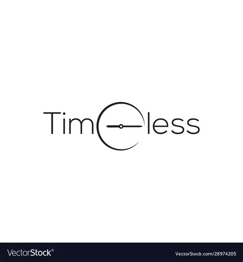 Simple Timeless Logo With Clock Royalty Free Vector Image