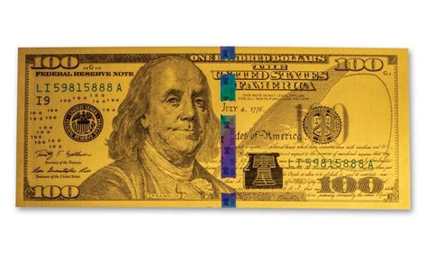 How Much Is A 24k Gold 100 Dollar Bill Worth Dollar Poster