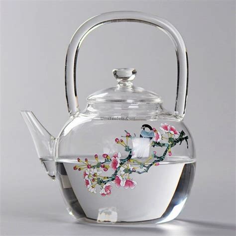 Magpie And Peach Blossom Glass Teapot In 2022 Tea Pots Glass Teapot Tea