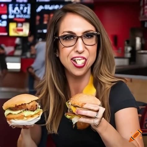 Lauren Boebert Eating A Burger At Five Guys On Craiyon