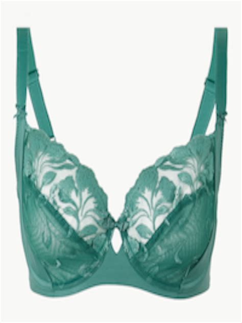 buy marks and spencer green solid underwired non padded everyday bra bra for women 10520558 myntra