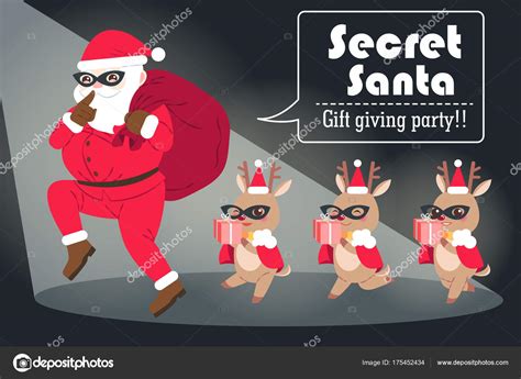 Cartoon Secret Santa — Stock Vector © Estherqueen999 175452434