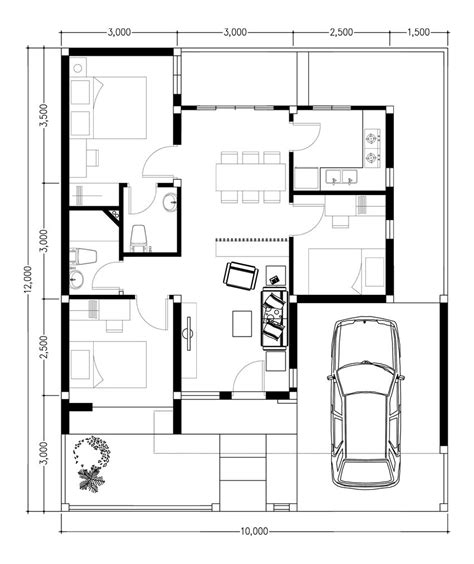 Square Meter House Floor Plan Template