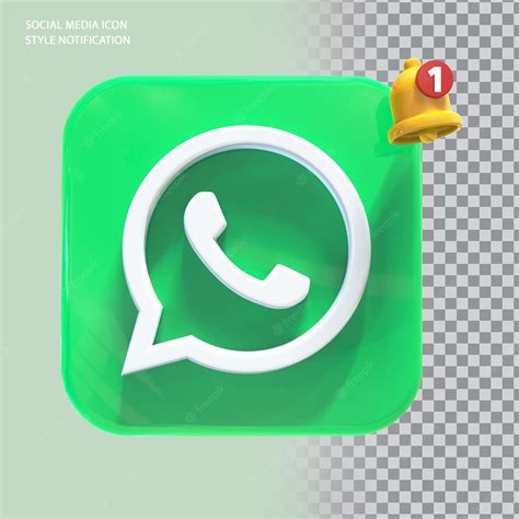 Premium Psd Social Media Whatsapp Icon With Bell Notification 3d