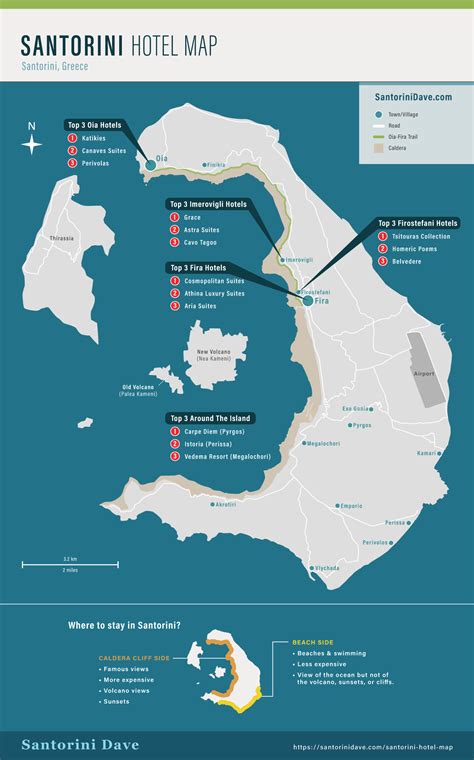 Maps Of Santorini Hotels Towns Beaches Hikes Ferry Port Artofit
