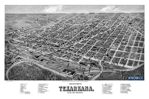 Beautifully Restored Map Of Texarkana Tx And Ar From 1888 Knowol