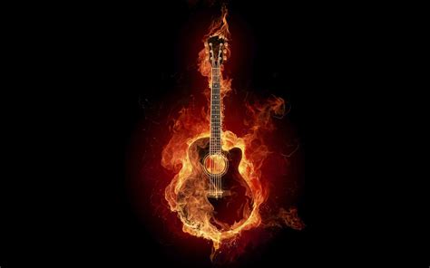Flaming Guitar Musik Wallpaper Images Wallpaper Abstract Wallpaper
