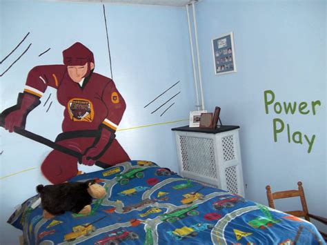 My client's son wanted a room that showed his love for hockey in a way that was understated. 18 Unique Hockey Bedroom Design Ideas for Teenage Guys