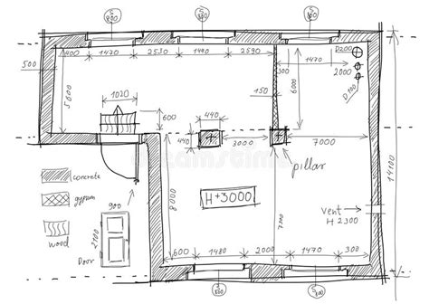 Sketch Interior In Classic Style. Stock Illustration ...