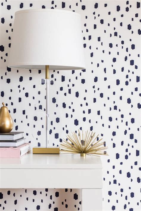 Navy Spotted Wallpaper Spotted Wallpaper Home Decor Inspiration