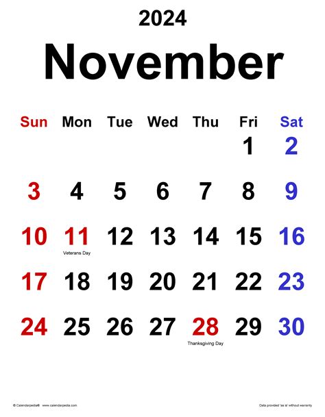 Editable Monthly Calendar November 2024 Faith Jasmine