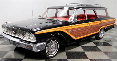 1963 Ford Country Squire Station Wagon 289 V8 Black With Red Interior