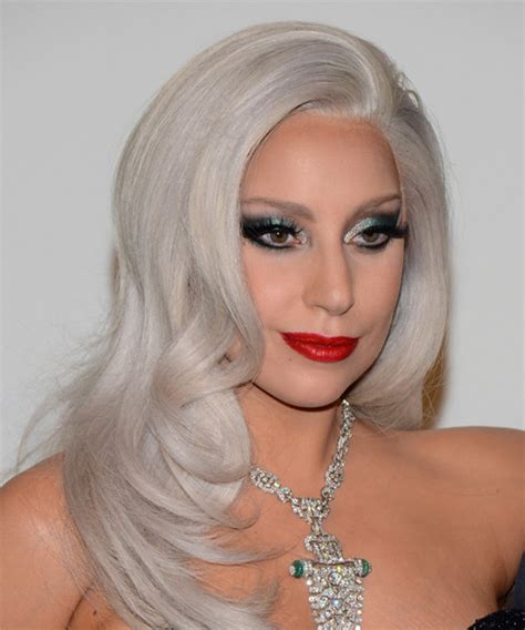 Lady Gaga Long Straight Formal Hairstyle Light Grey Hair