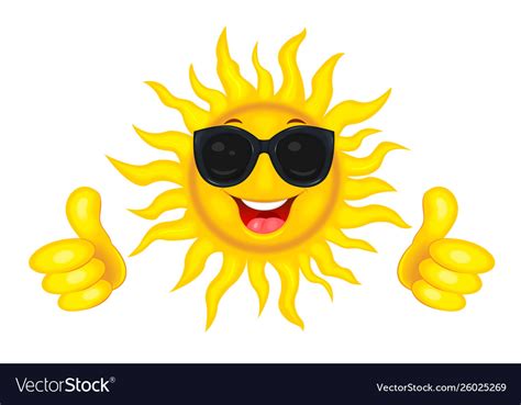 Joyful Sun In Glasses Royalty Free Vector Image