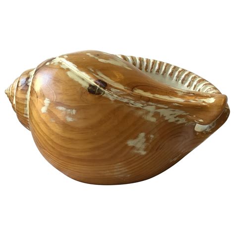 Hand Carved Large Wood Seashell For Sale At 1stdibs