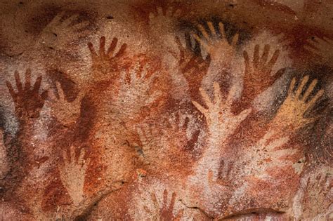 Hand Paintings At The Cave Of Hands In Santa Cruz Province Patagonia