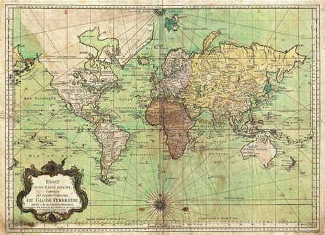 Mapas históricos del mundo Mapamundi Siglo XVIII