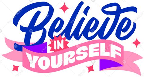 Lettering Believe In Yourself With Stars Text Png Svg