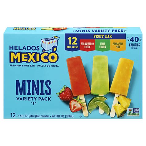 Helados Mexico Variety Pack Minis Premium Fruit Bar 12 Ea Ice Cream Treats And Toppings