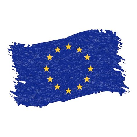 Premium Vector Flag Of The European Union Grunge Abstract Brush