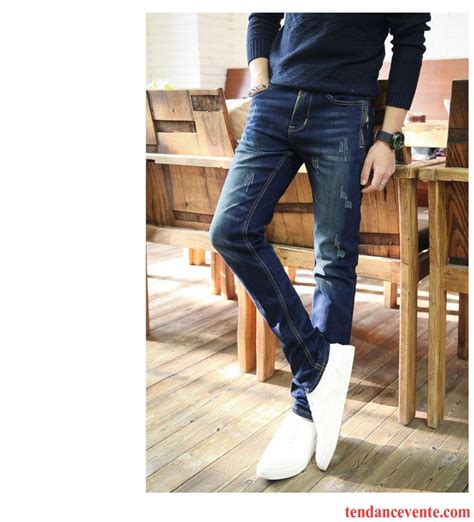 Guide des tailles jeans : Jeans Homme Pas Cher Taille Haute Pantalon Bleu Slim Plus ...