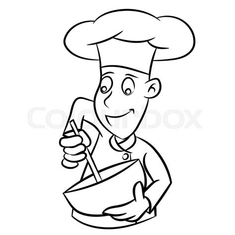 Now that the black outline is done, it is time to add some color. Chef Drawing at GetDrawings | Free download