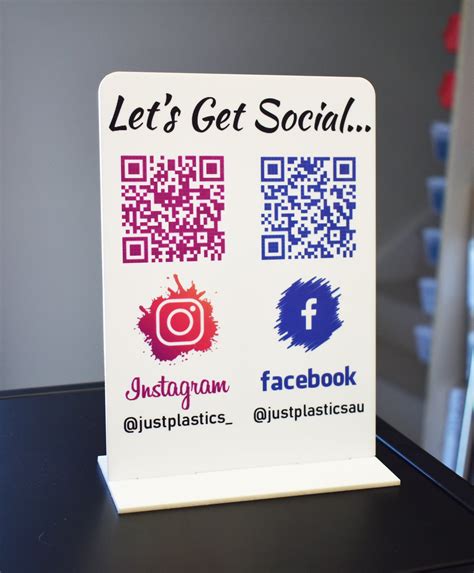 Acrylic Social Media Sign Market Stall Sign Social Media Signage