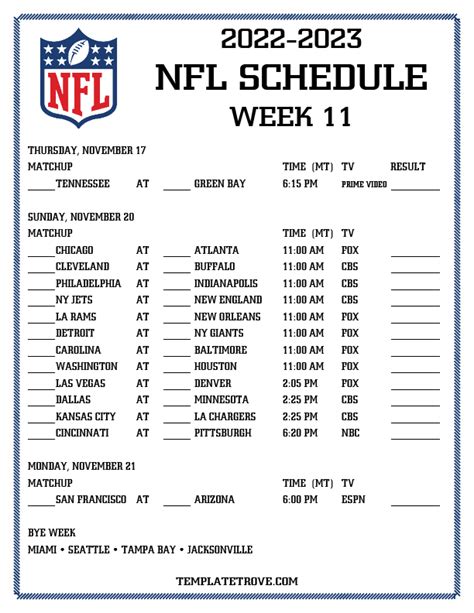 Nfl Week 2 Printable Schedule Customize And Print