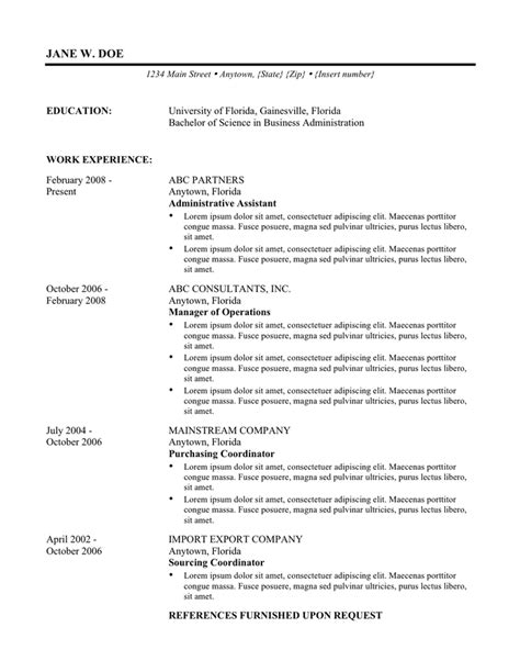 Chronological Resume Template In Word And Pdf Formats