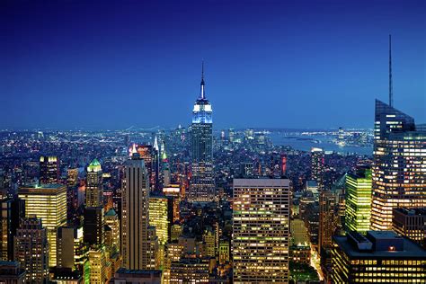New York City Skyline At Night Photograph By Mlenny