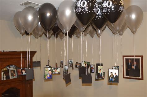Unique decoration birthday surprise ideas for husband. For my husband's 40th birthday I mounted pictures from his ...