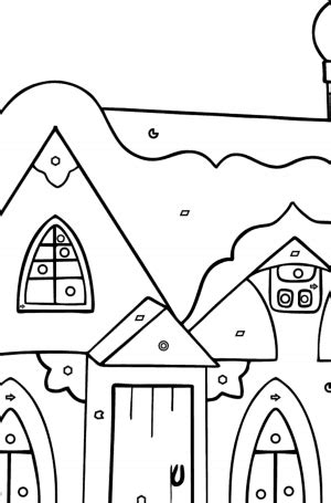 En Línea ♥ Dibujo para Colorear Compleja - Una Casa de Cuentos de Hadas