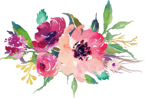 Download Watercolor Floral Bouquet Png Stock Wedding Flowers