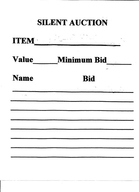 How To Create A Silent Auction Template For 2023 Free Sample Example
