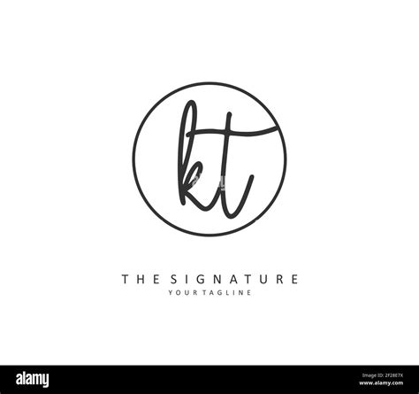 k t kt initial letter handwriting and signature logo a concept handwriting initial logo with