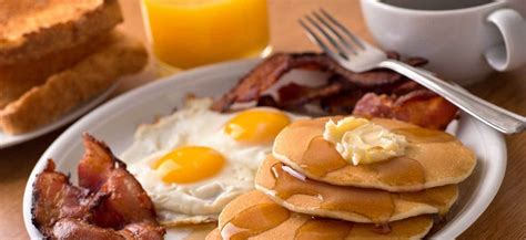 Morning Special Breakfast Platter Bacon Eggs And Pancakes Woodmont Deli