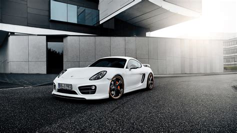 White Porsche Cayman