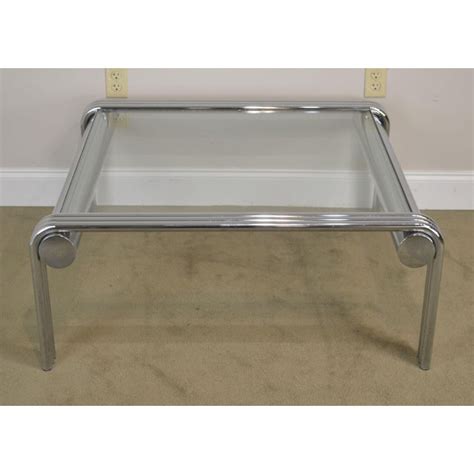 New mid century glass coffee table.shop mod made mid century modern tribeca tempered glass top coffee. Mid Century Modern Tubular Chrome Glass Top Coffee Table ...