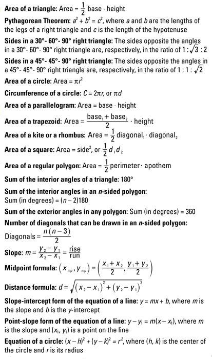 Geometry For Dummies Several Cheat Sheets With Help On Solving Proofs
