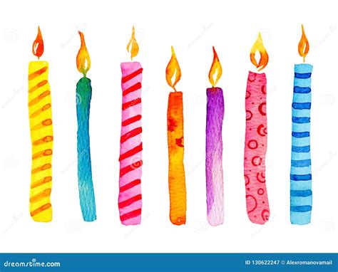 Set Of Stylized Birthday Cakes With Candles And Decorations Hand Drawn Cartoon Vector Color