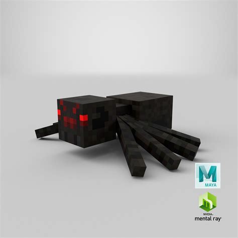 Minecraft Spider 3d Model 29 3ds Fbx Obj Max Ma C4d Usdz